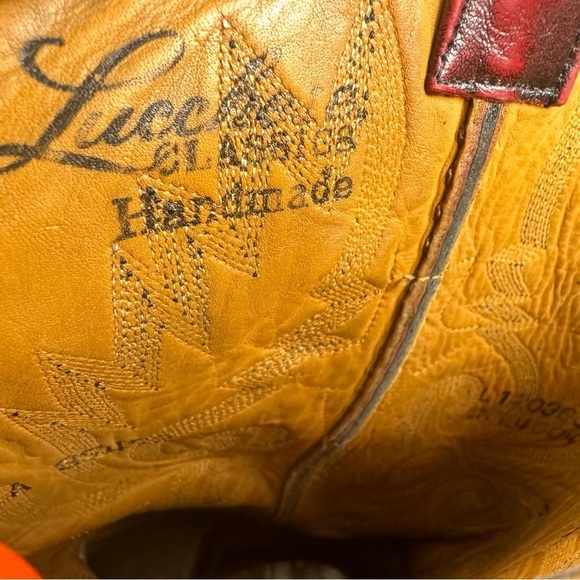 Lucchese Men’s Ostrich Quill Boots Round Toe Cowboy Western Classic Size 9A - Picture 3 of 15